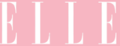 The wordmark 'ELLE' in white serif letters centered on a solid pink rectangular background.